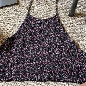 Halter open back floral top